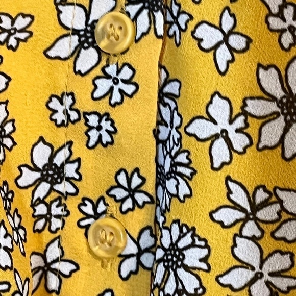 Lane Bryant Babydoll Floral Top 16 Yellow Boho Western Hippie Indie Concert 80s - Picture 8 of 13